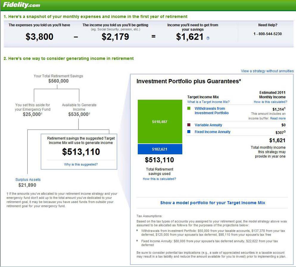 Fidelity's Retirement Calculator