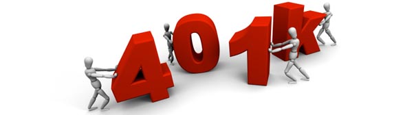 Image: cartoon of letters 401k