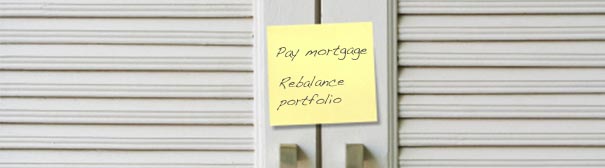 Photo: Postit- Pay Mortage, Rebalance Portfolio