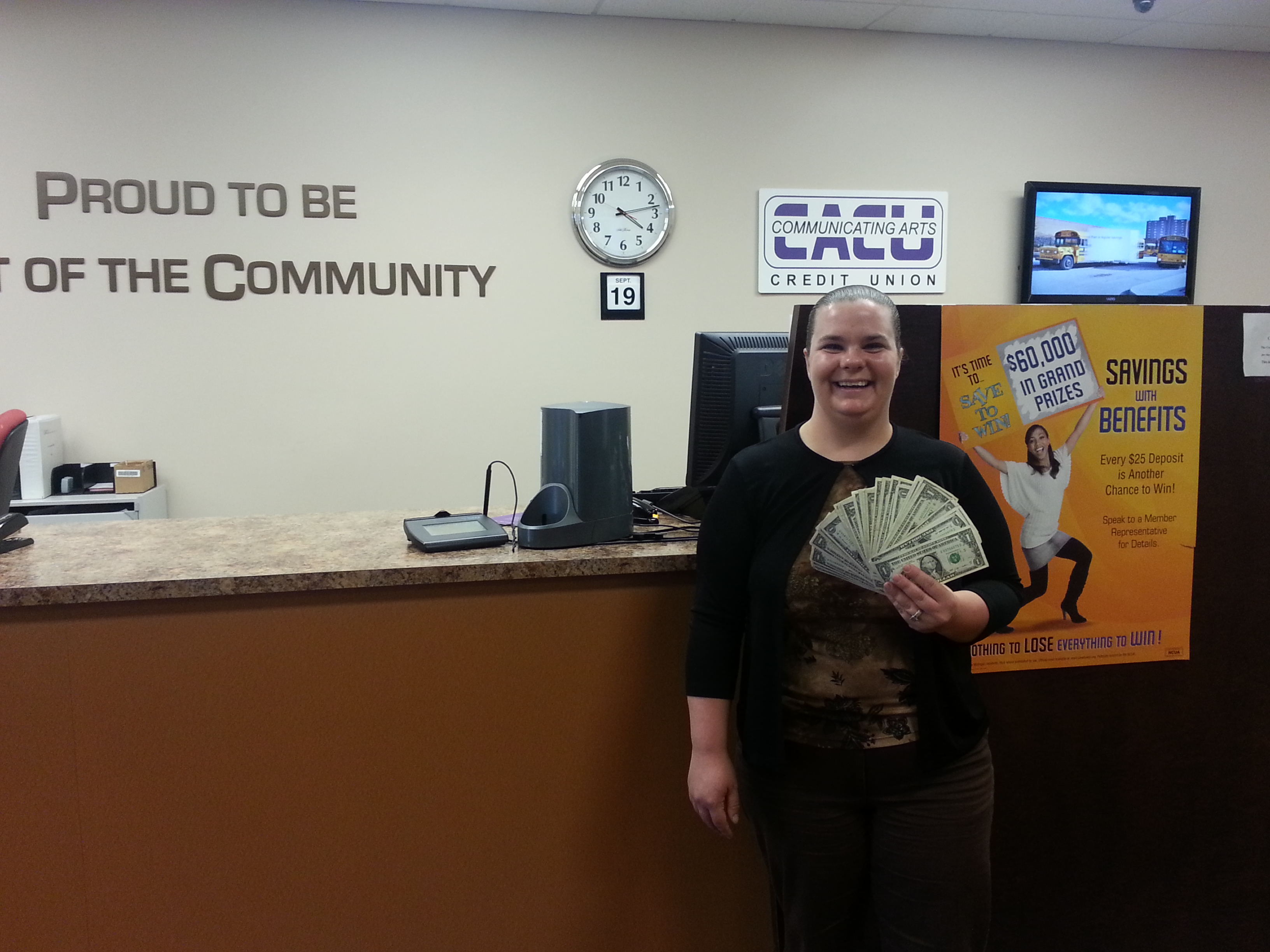 Jessica Smith and her winnings.