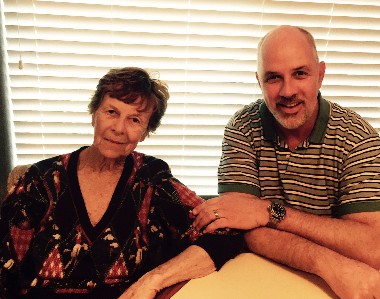 Ken Osborne with his mother.