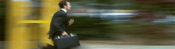 Photo of man running late