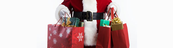 Santa carrying gifts