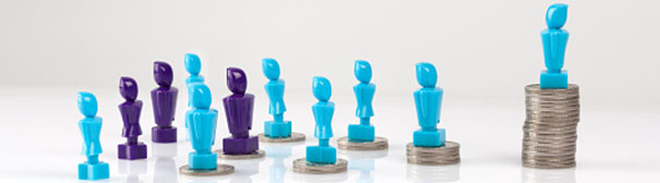 Illustration of characters on change