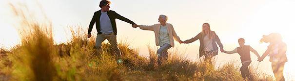 Family holding hands