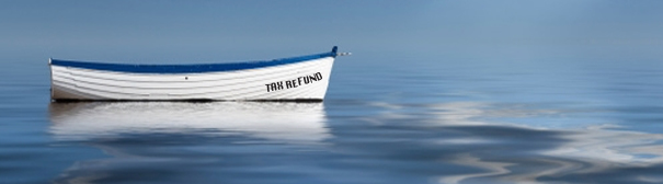Boat that says "Tax refund"