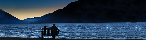 Woman looking at mountains