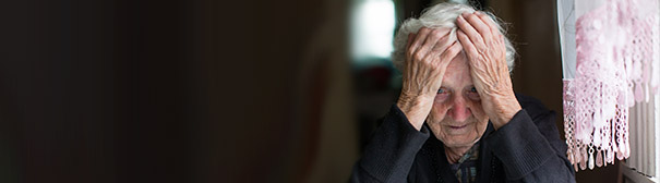 Depressed elderly woman
