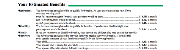 Screenshot of SS statement