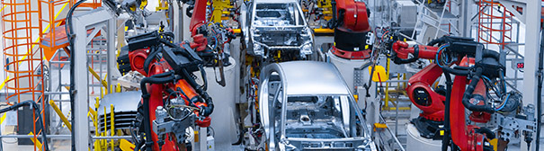 Photo of an automotive production line.