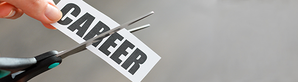 Photo of scissors cutting a career